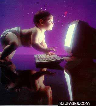 baby, rushing toward PC