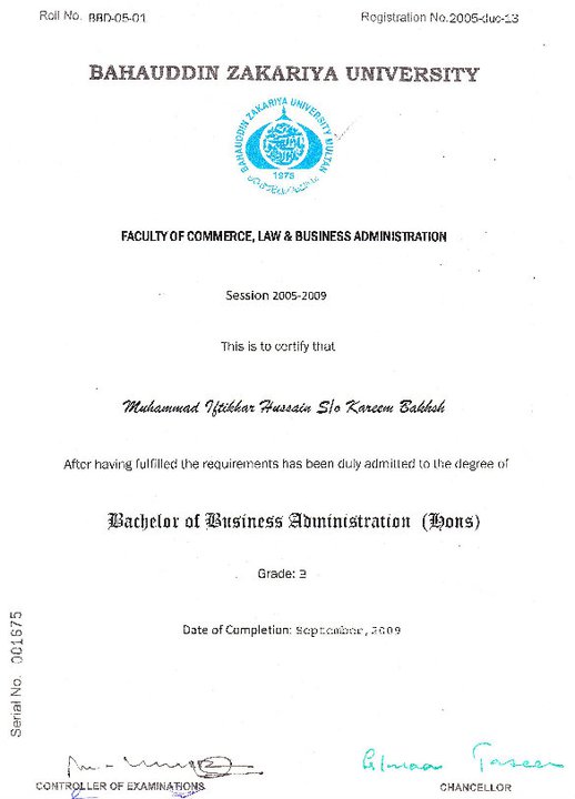 Here It is, the most precious & valuable single page of my life for which 4 years struggle was required.