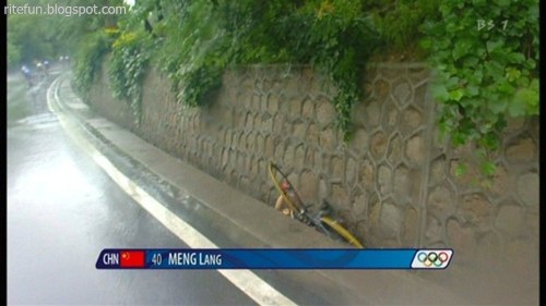 Fall Down while racing Olympics