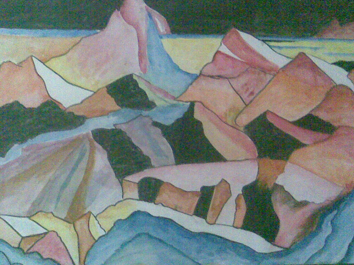 Water And charcoal mix media