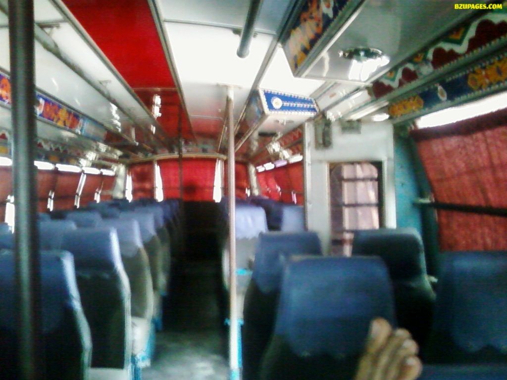 Bus inside, a foot of me...