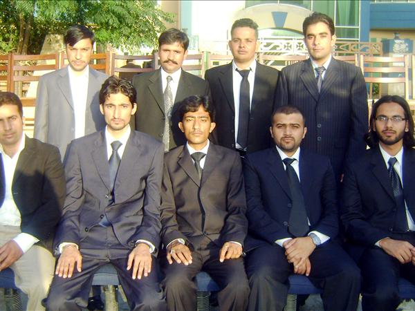Muhammad Yaqoob Chaudhry with his class fellows in Punjab Law College Rawalpindi.