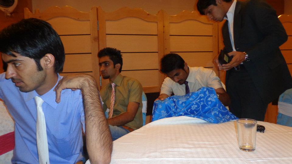 Syed Ali Raza Bukhari, Meer Khan, Muhammad Ali Lodhi and Zeeshan Ali at Shangrila Cuisine